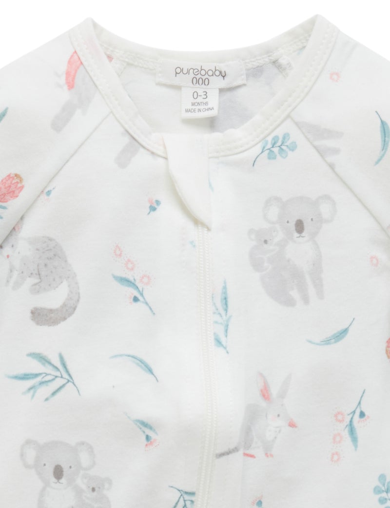 Purebaby Zip Growsuit - Blossom Friends