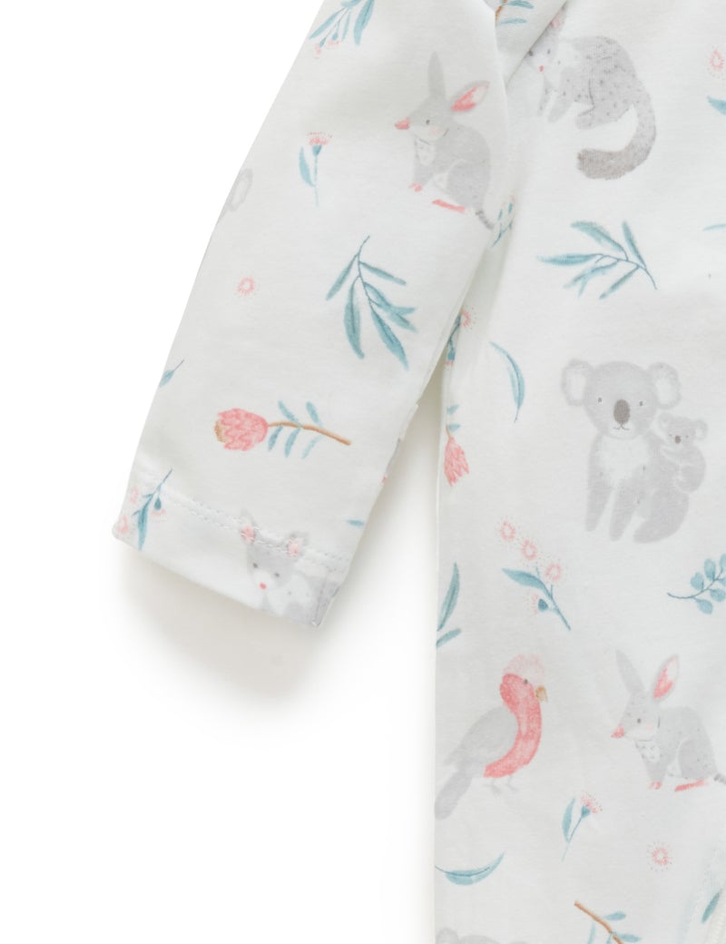 Purebaby Zip Growsuit - Blossom Friends