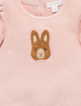 Purebaby Bunny Jumper - Wild Rose Melange