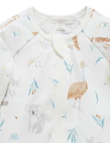 Purebaby Zip Growsuit - Eucalyptus Friends