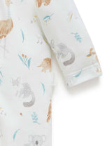 Purebaby Zip Growsuit - Eucalyptus Friends