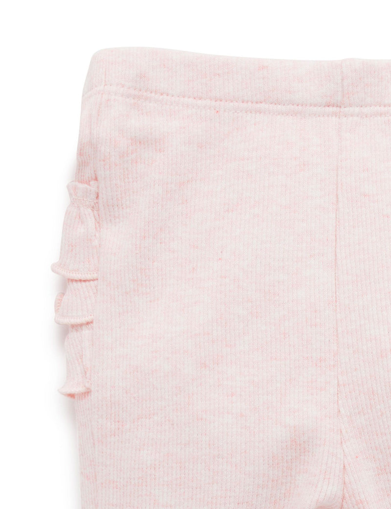 Purebaby Everyday Ruffle Leggings - Soft Pink Melange
