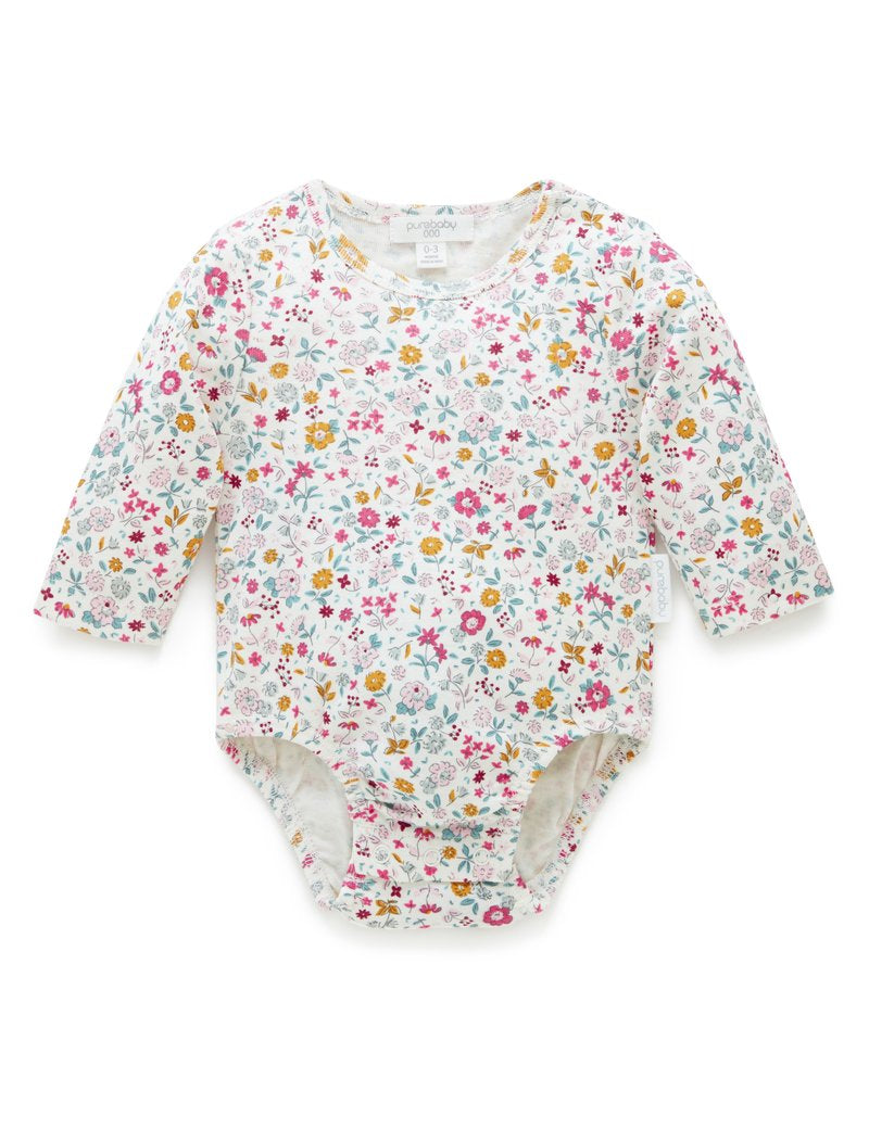 Purebaby Floral Bodysuit