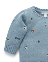 Purebaby Forest Embroidered Jumper