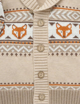 Purebaby Fox Cardigan - Fox Jacquard