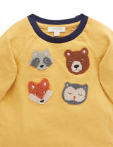 Purebaby Furry Friends L/Slv Tee - Golden