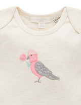 Purebaby Easyneck Bodysuit - Wheat Stripe Galah
