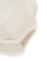 Purebaby Easyneck Bodysuit - Wheat Stripe Galah