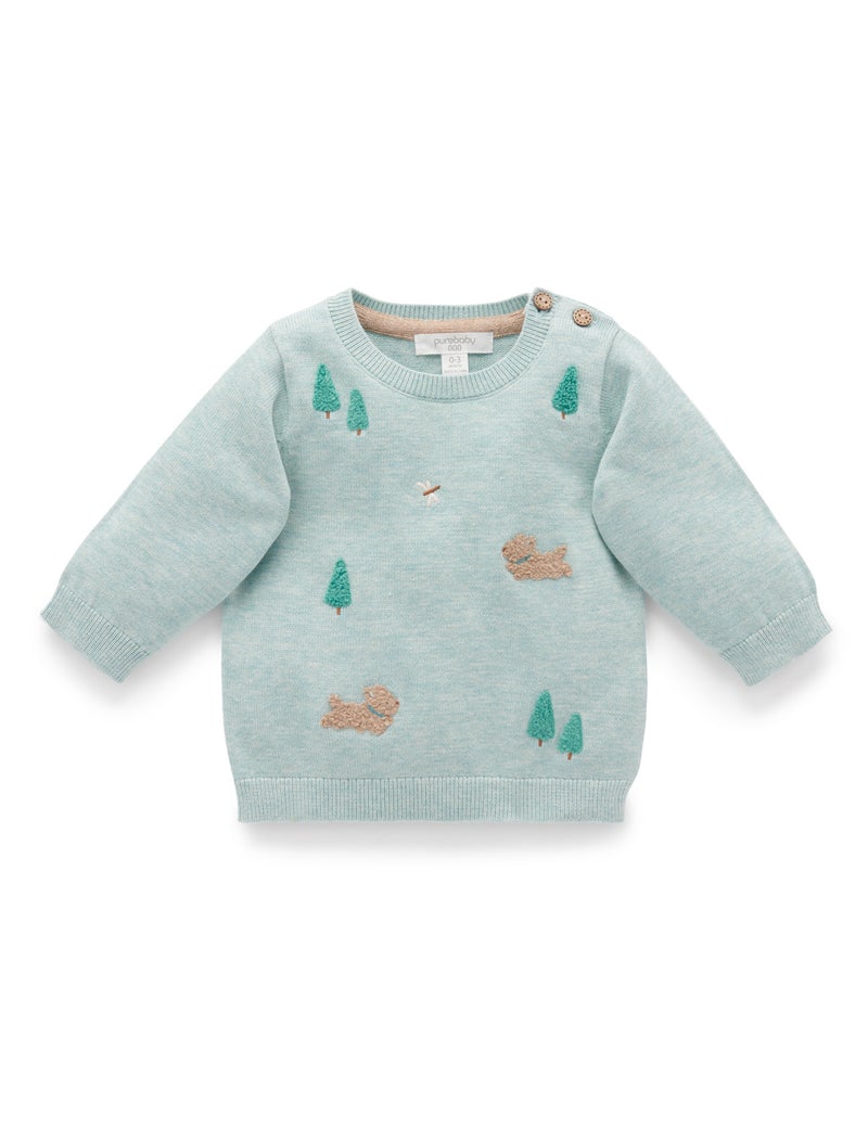 Purebaby Garden Jumper - Fern Melange