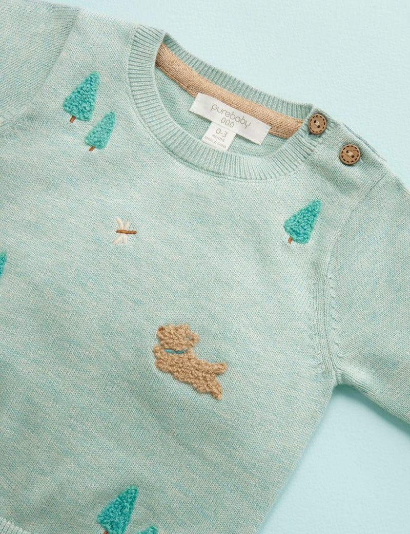 Purebaby Garden Jumper - Fern Melange