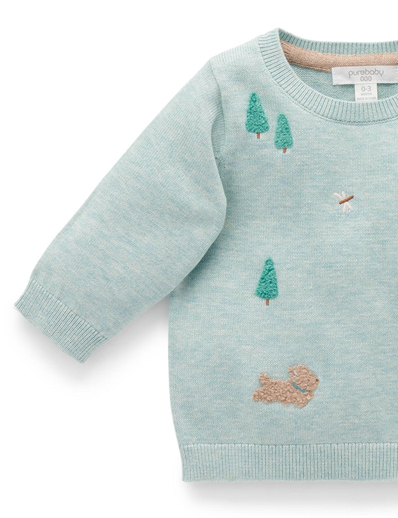 Purebaby Garden Jumper - Fern Melange