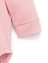 Purebaby Rib Henley Bodysuit - Dusty Rose
