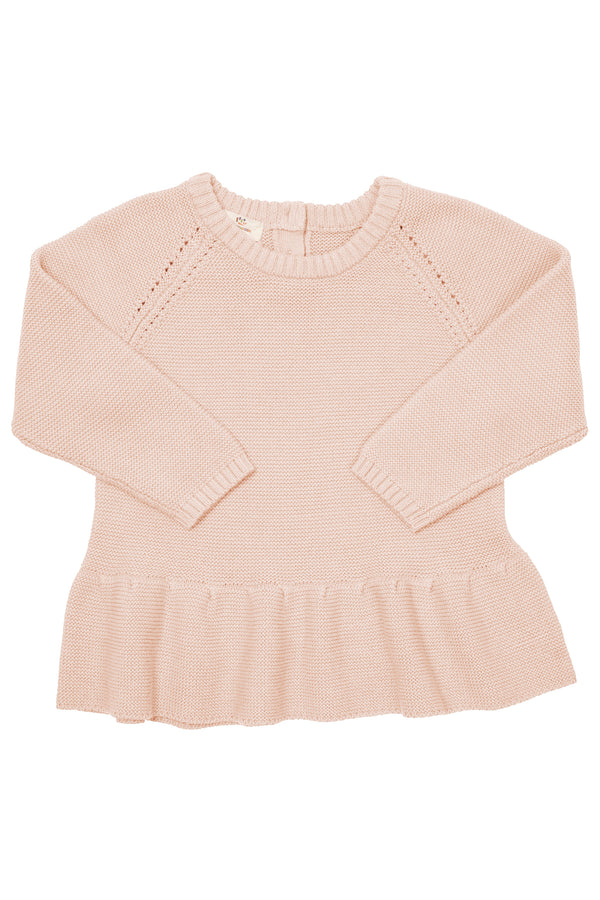 Knitted Pullover W. Frill - Soft pink