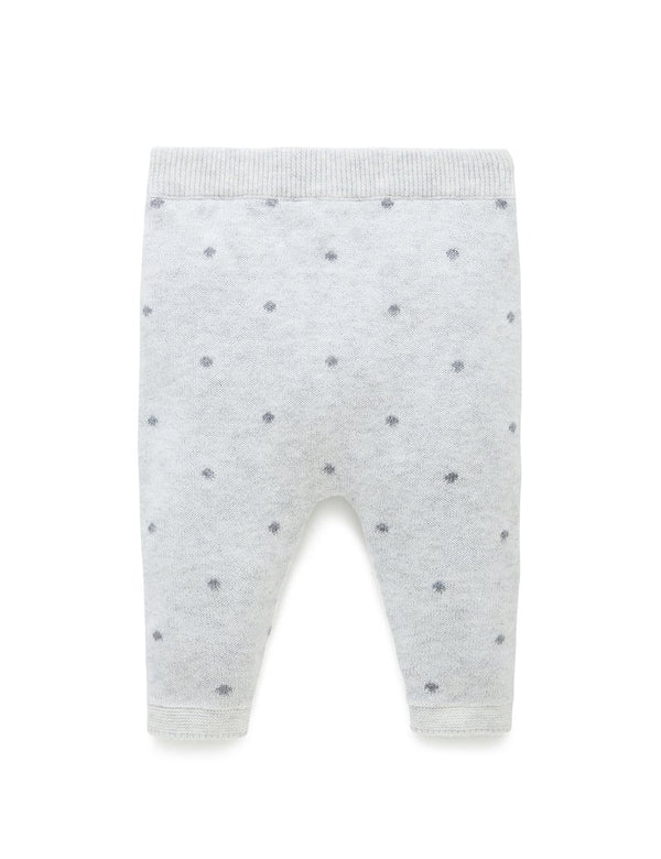 Purebaby Knitted Spot Legging - Cloud Spot Jacquard