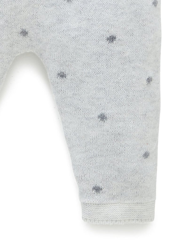 Purebaby Knitted Spot Legging - Cloud Spot Jacquard