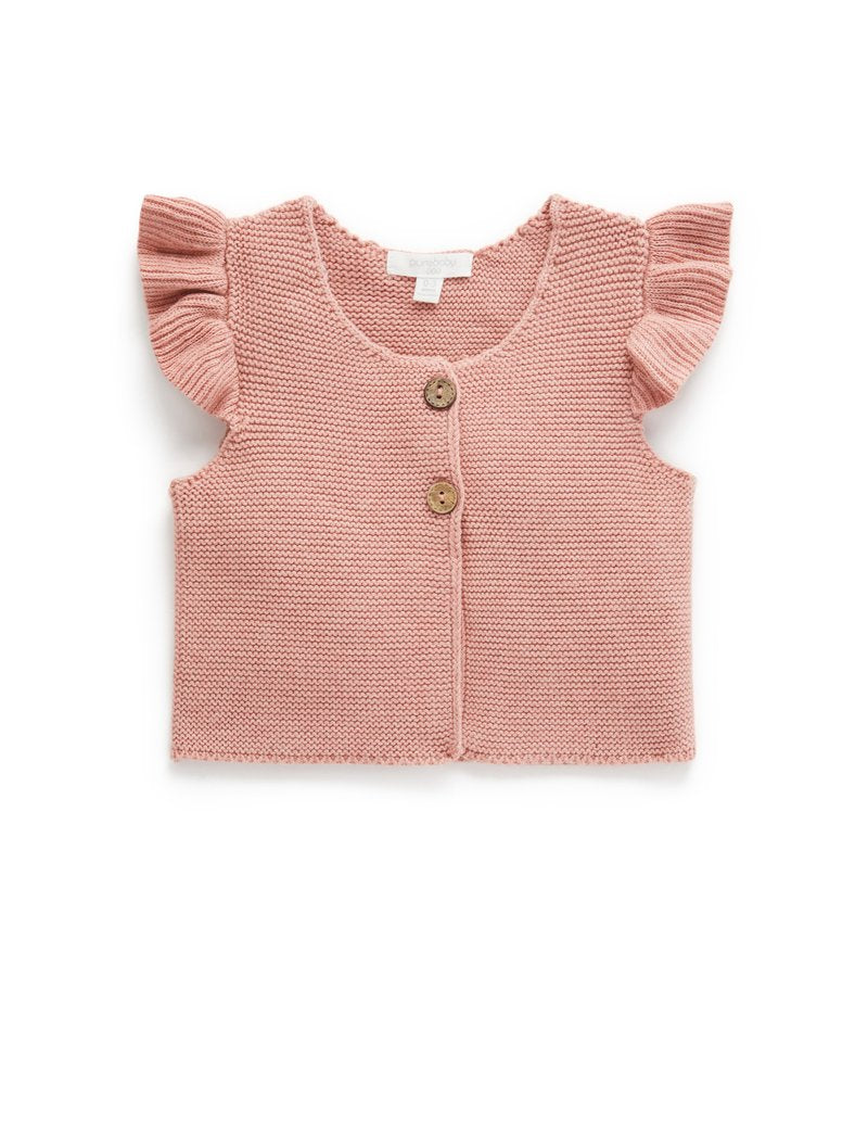 Purebaby Knitted Vest - Crab Apple Melange