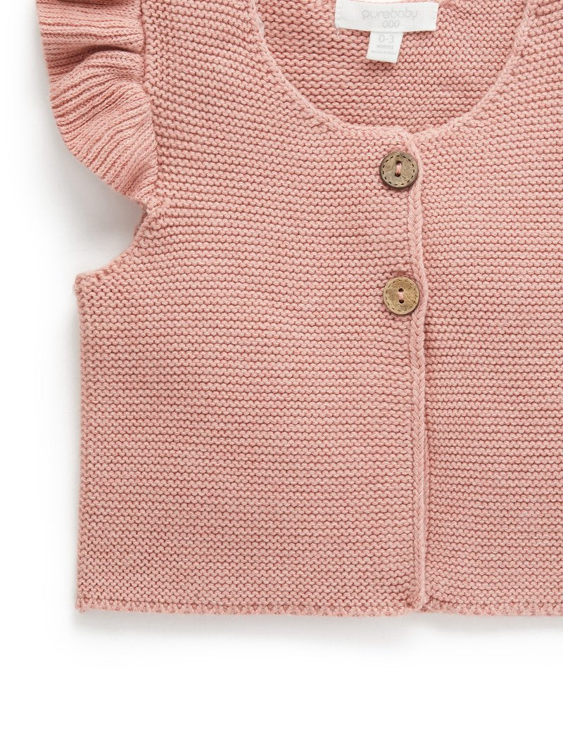 Purebaby Knitted Vest - Crab Apple Melange