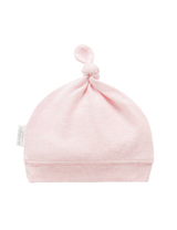 Purebaby Knot Hat - Pale Pink Melange