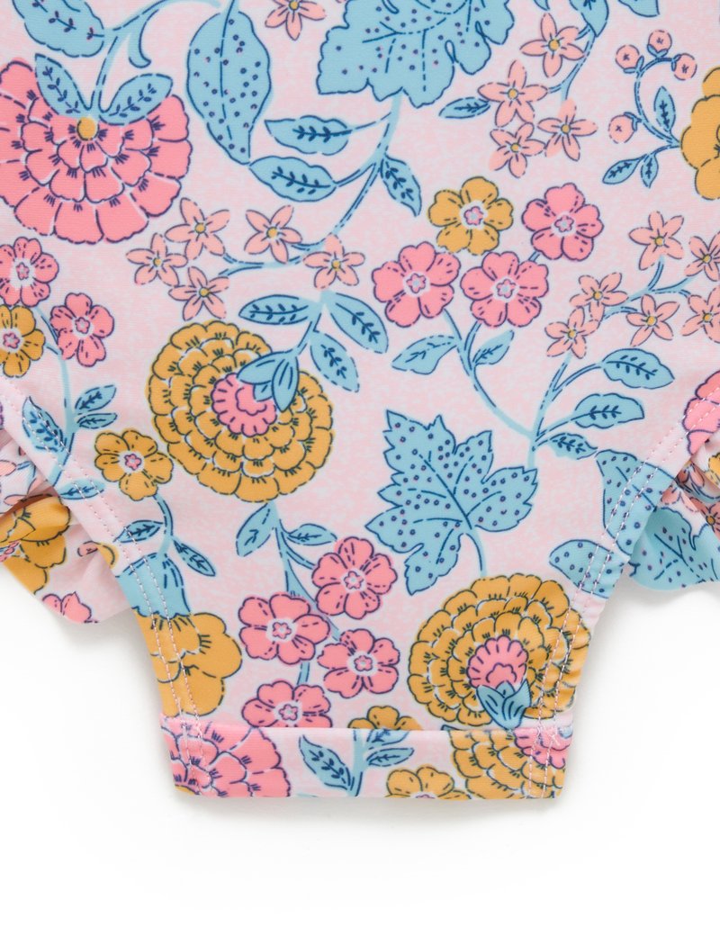 Purebaby L/Slv One Piece Rashie - Sweet Marigold Print