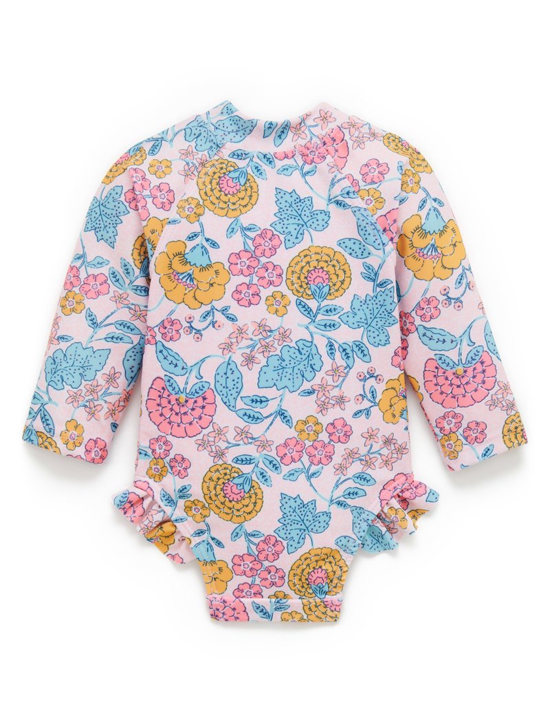 Purebaby L/Slv One Piece Rashie - Sweet Marigold Print