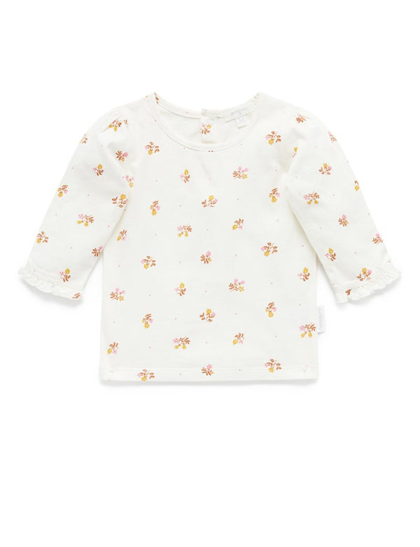 Purebaby Layering Top - Tiny Flowers Print