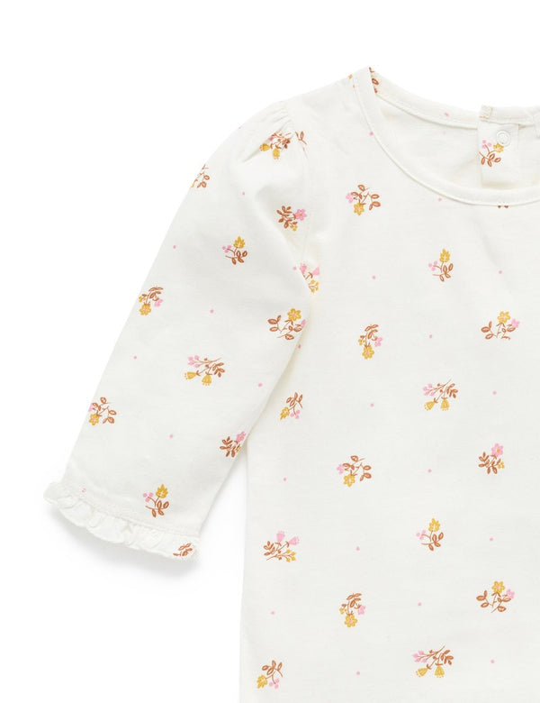 Purebaby Layering Top - Tiny Flowers Print