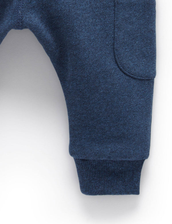 Indigo Slouchy Track Pants - Indigo Melange
