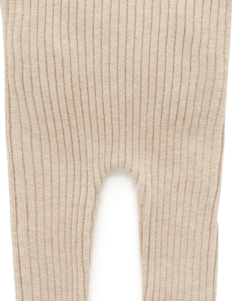 Rib Knit Leggins - Bisquit Melange