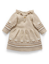 Bunny Knitted Dress - Biscuit Melange