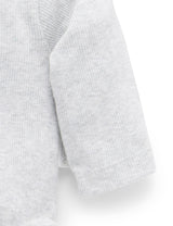 Ribbed Bodysuit Long sleeve - Pale Grey Melange