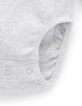 Ribbed Bodysuit Long sleeve - Pale Grey Melange