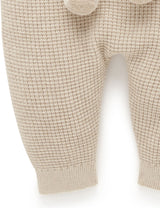 Waffle Knit Legging - Biscuit Melange