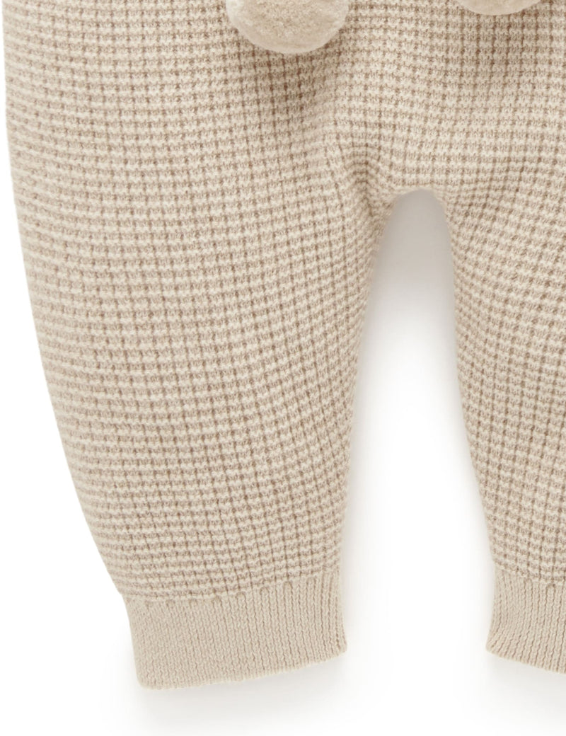 Waffle Knit Legging - Biscuit Melange