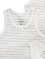 4 Pack Rib Singlet - Pale Grey