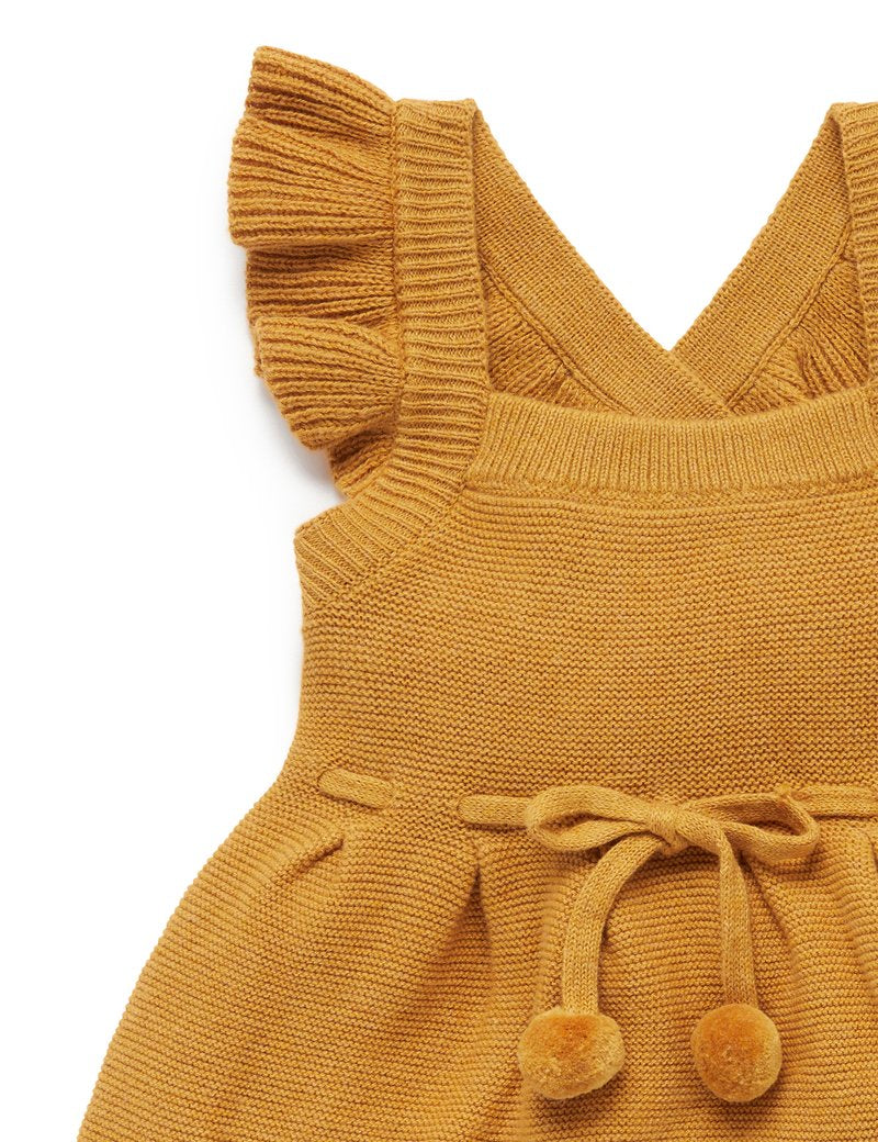 Purebaby Knitted Pinafore - Golden Melange