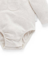 Purebaby Posie Bodysuit - Oatmeal Melange