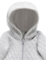 PureBaby Quilted Growsuit - Pale grey melange
