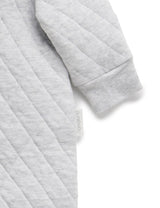 PureBaby Quilted Growsuit - Pale grey melange