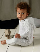 PureBaby Quilted Growsuit - Pale grey melange