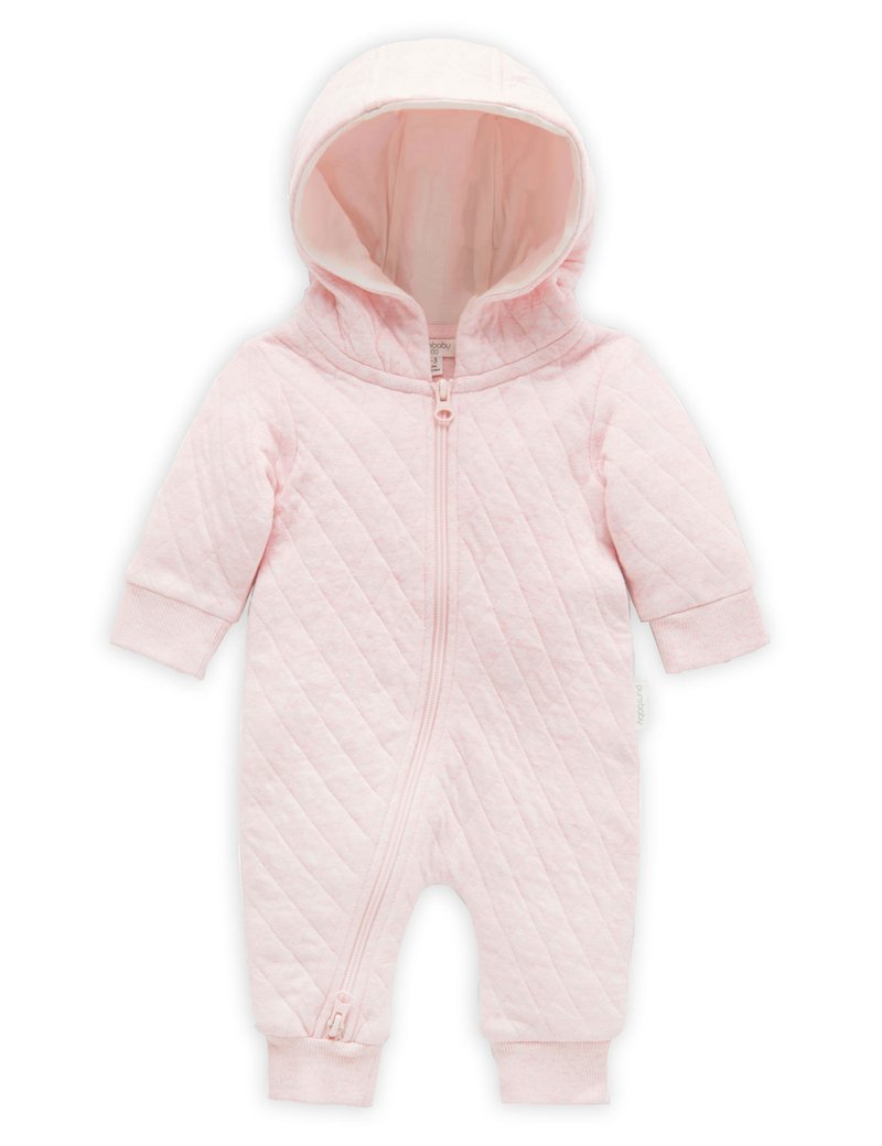 Purebaby Quilted Growsuit - Soft Pink Melange