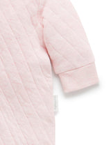 Purebaby Quilted Growsuit - Soft Pink Melange