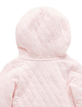 Purebaby Quilted Growsuit - Soft Pink Melange