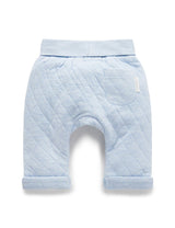 Purebaby Quilted Pant - Soft Blue Melange
