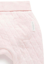 Purebaby Quilted Pant - Soft Pink Melange