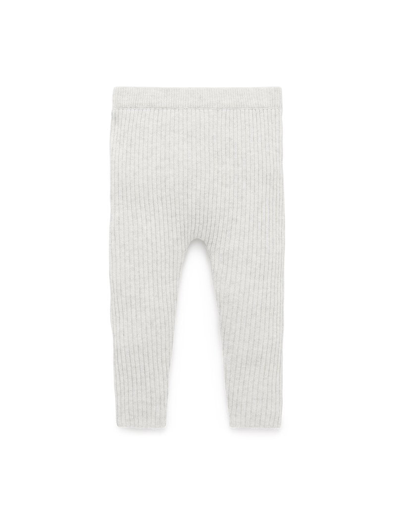 Purebaby Rib Knit Legging - Cloud Melange