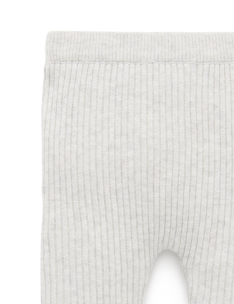 Purebaby Rib Knit Legging - Cloud Melange