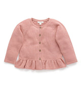 Purebaby Ruffle Cardigan - Crab Apple Melange