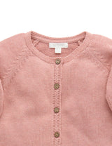 Purebaby Ruffle Cardigan - Crab Apple Melange