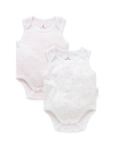 Purebaby 2 Pack Single Bodysuit - Pink