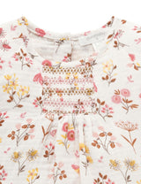 Purebaby Smocked Top - Winter Flower Print